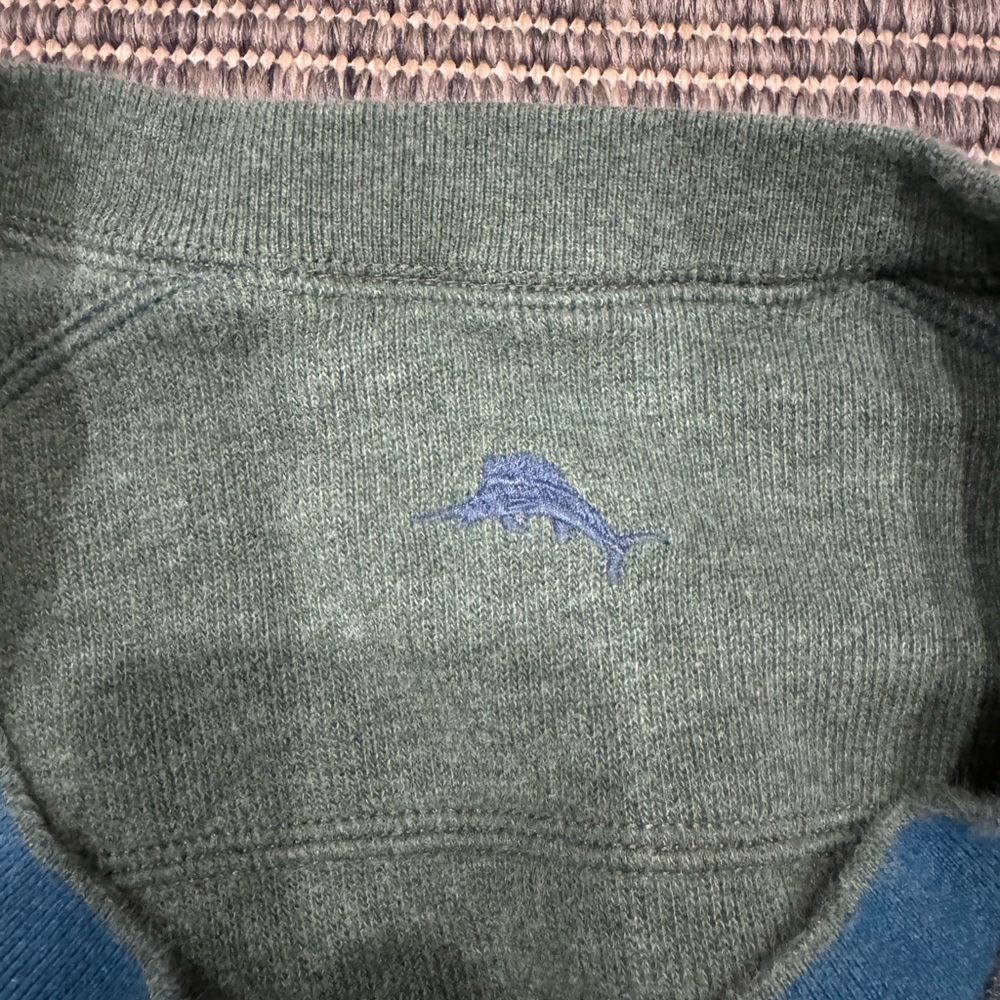 Tommy Bahama Reversible V-Neck Sweater in Forest Green and Teal - Picture 3 of 4